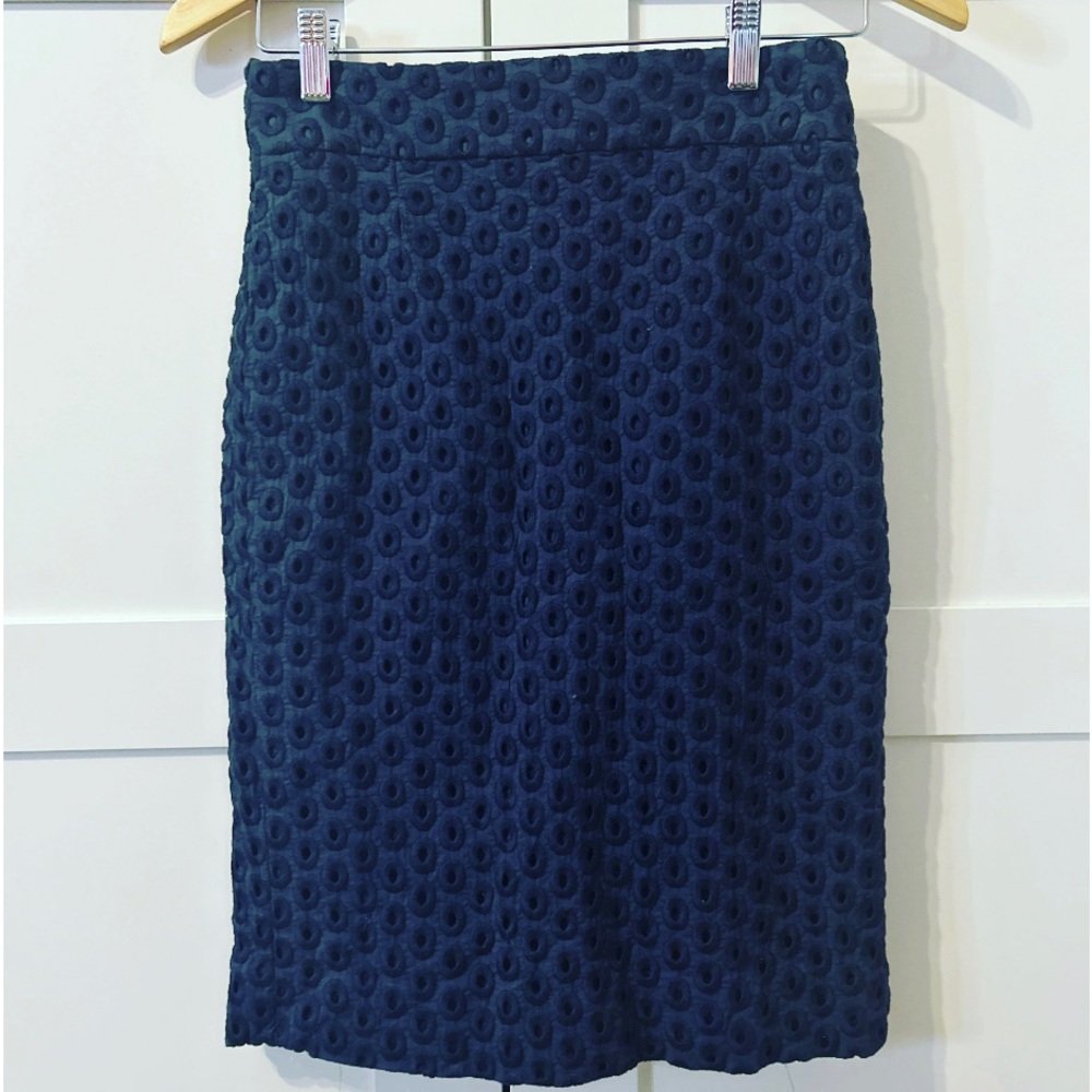 Navy J Crew Pencil Skirt Size 4